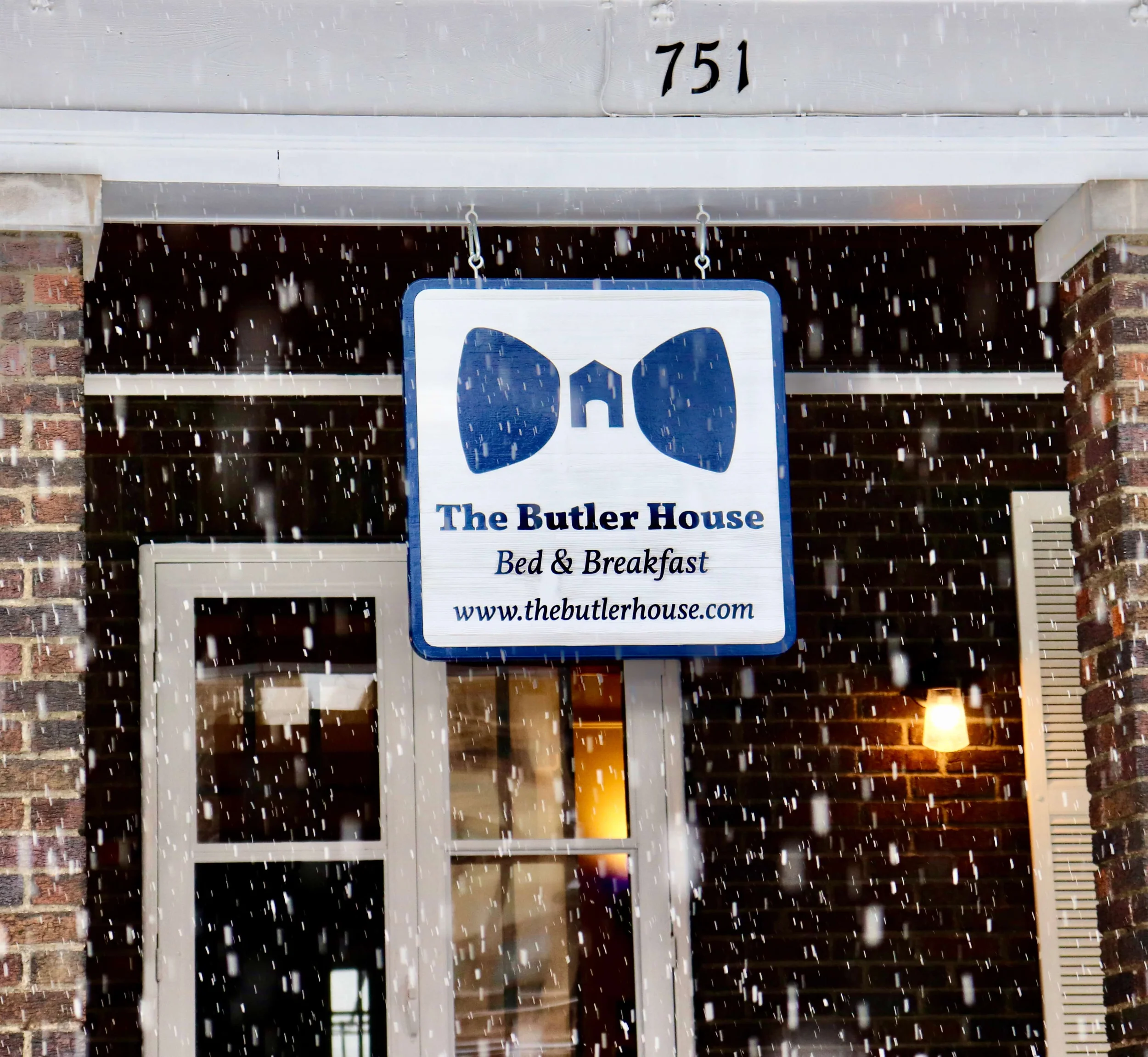 Butler House Sign-Logo in Winter